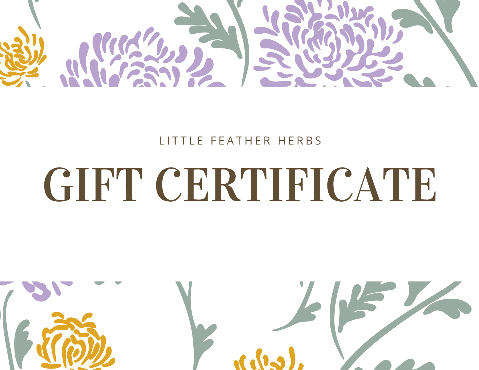 Little Feather Herbs Gift Certificates