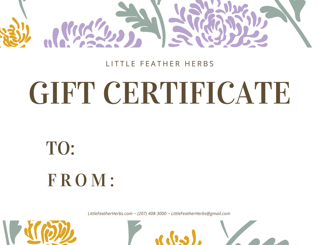 Little Feather Herbs Gift Certificates